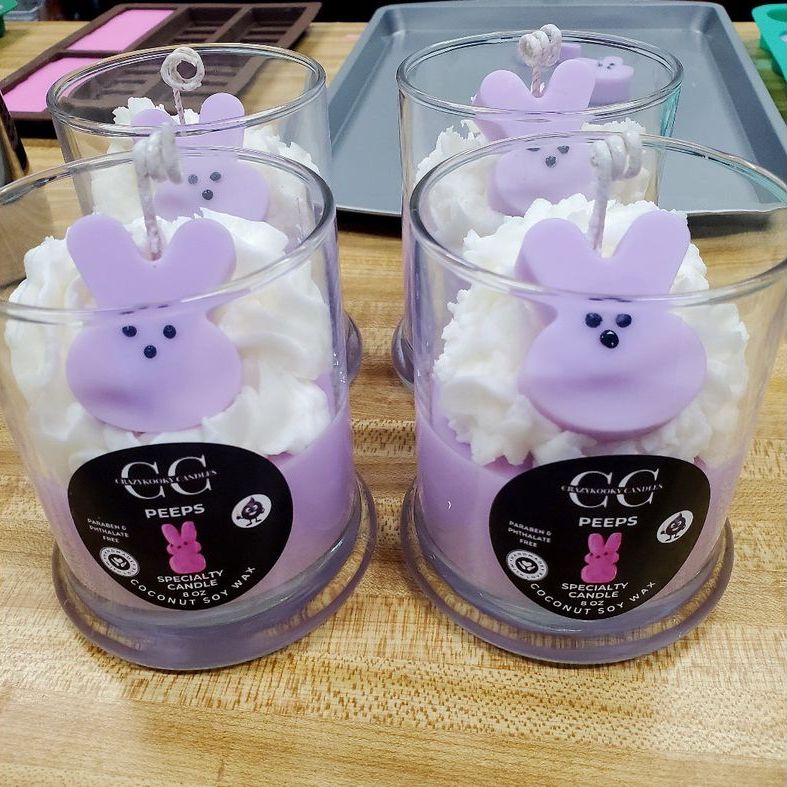PEEPS - Speciality Candle, Scented Coconut Soy Candle, 9oz - CrazyKooky Candles LLC