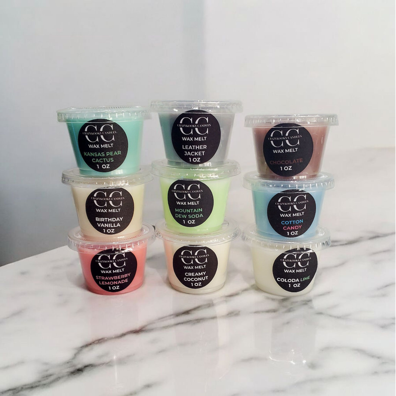WAX MELT SAMPLES - Wax Melts, Scented Coconut Soy, 1oz - CrazyKooky Candles LLC