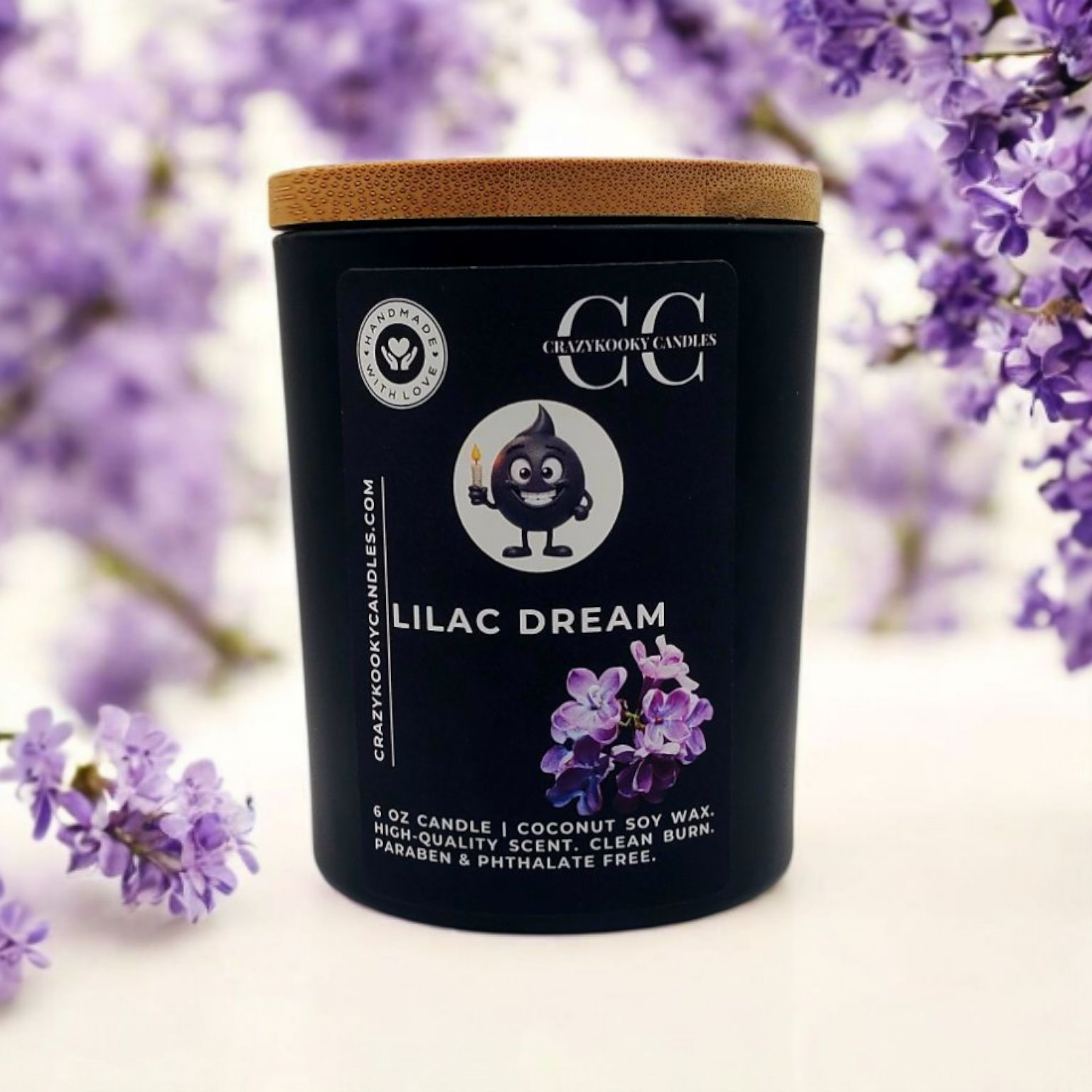 LILAC DREAM - Funny Candle, Scented Coconut Soy Candle, 6oz - CrazyKooky Candles LLC
