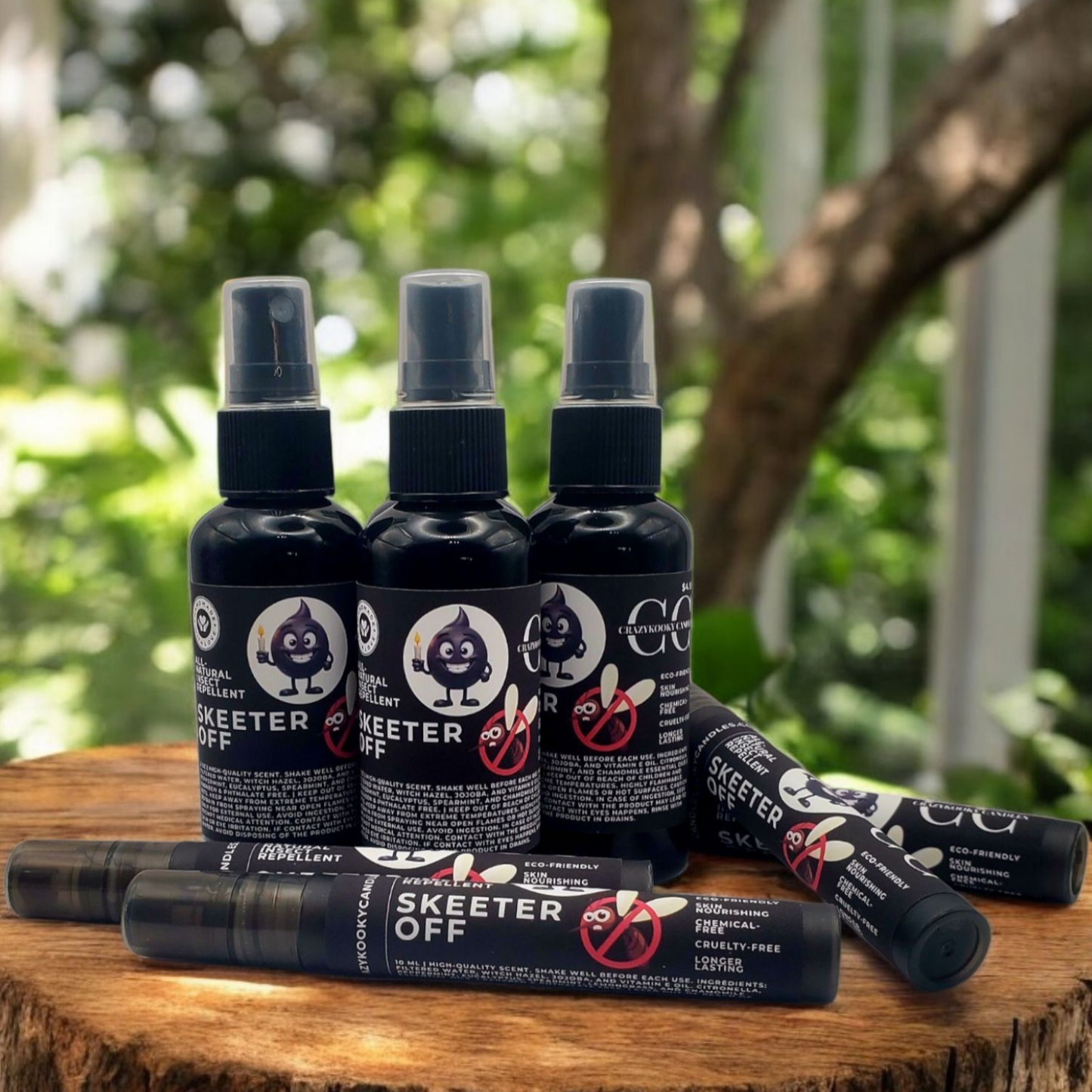 SKEETER OFF - All-Natural Insect Repellent, 10ml, Travel Size - CrazyKooky Candles LLC