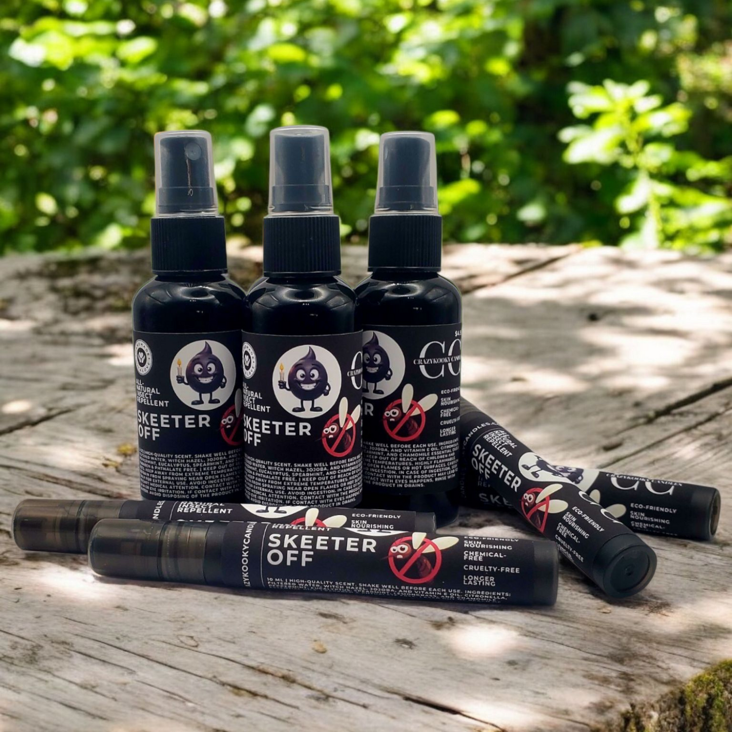 SKEETER OFF - All-Natural Insect Repellent, 10ml, Travel Size - CrazyKooky Candles LLC