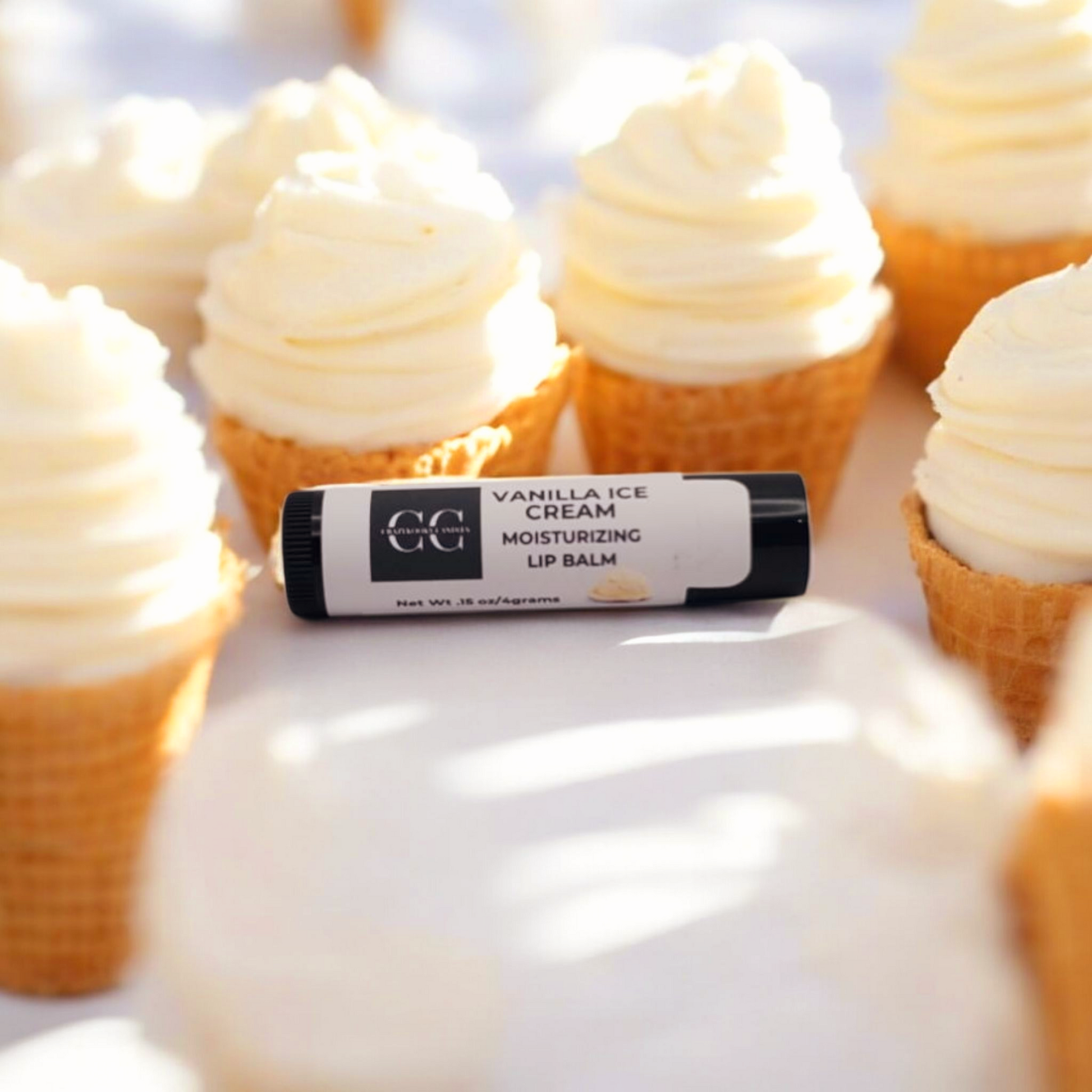VANILLA ICE CREAM, Lip Balm, 0.15oz - CrazyKooky Candles LLC