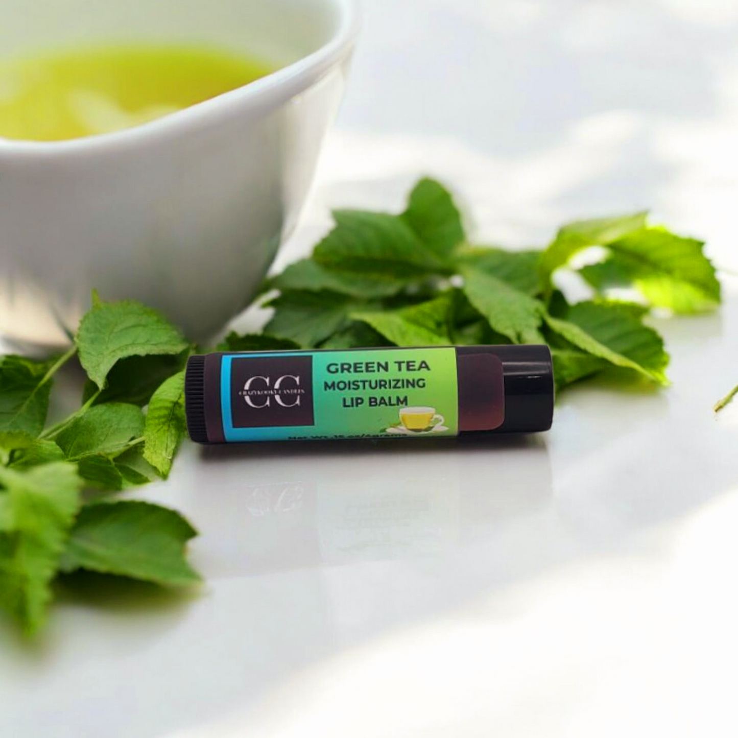 GREEN TEA, Lip Balm, 0.15oz - CrazyKooky Candles LLC