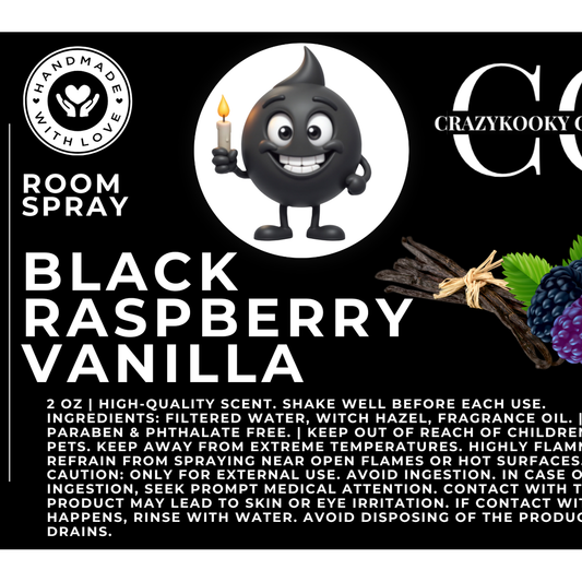 BLACK RASPBERRY VANILLA - Room Spray, 2oz - CrazyKooky Candles LLC