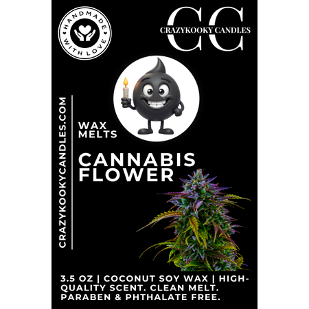 CANNABIS FLOWER - Wax Melts, Scented Coconut Soy, 3.5oz - CrazyKooky Candles LLC