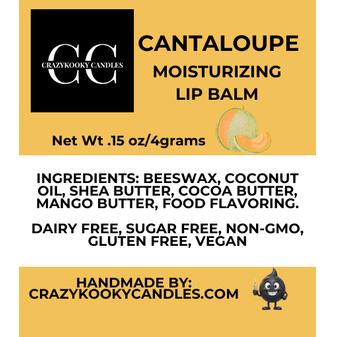 CANTALOUPE, Lip Balm, 0.15oz - CrazyKooky Candles LLC