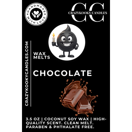 CHOCOLATE - Wax Melts, Scented Coconut Soy, 3.5oz - CrazyKooky Candles LLC