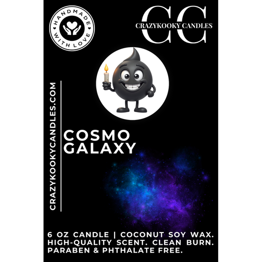 COSMO GALAXY - Funny Candle, Scented Coconut Soy Candle, 6oz - CrazyKooky Candles LLC