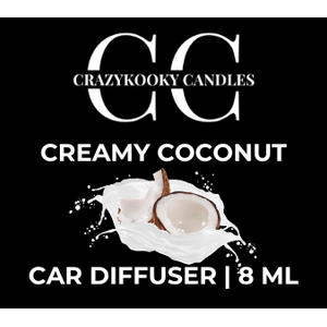 CREAMY COCONUT - Car Diffuser, 8ml - CrazyKooky Candles LLC