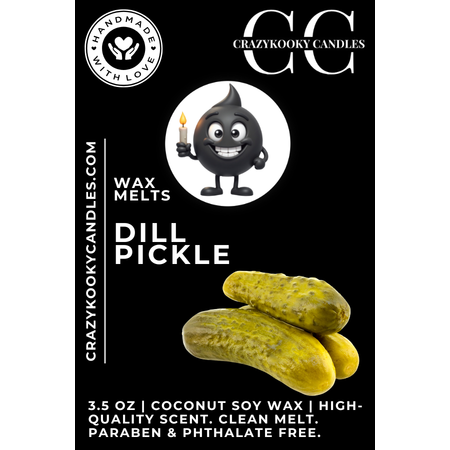 DILL PICKLE - Wax Melts, Scented Coconut Soy, 3.5oz - CrazyKooky Candles LLC