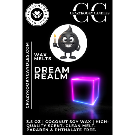 DREAM REALM - Wax Melts, Scented Coconut Soy, 3.5oz - CrazyKooky Candles LLC