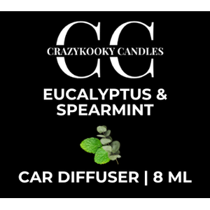 EUCALYPTUS & SPEARMINT  - Car Diffuser, 8ml - CrazyKooky Candles LLC