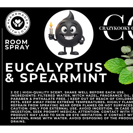 EUCALYPTUS & SPEARMINT - Room Spray, 2oz - CrazyKooky Candles LLC