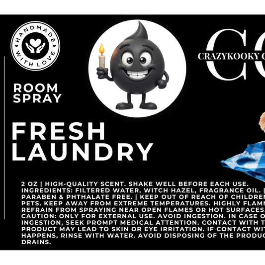 FRESH LAUNDRY - Room Spray, 2oz - CrazyKooky Candles LLC