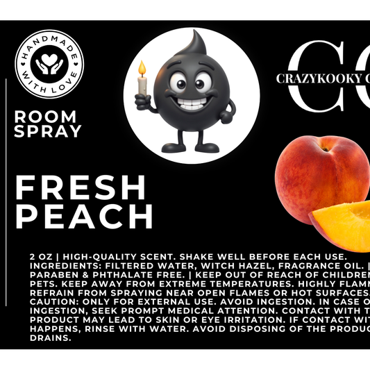 FRESH PEACH - Room Spray, 2oz - CrazyKooky Candles LLC