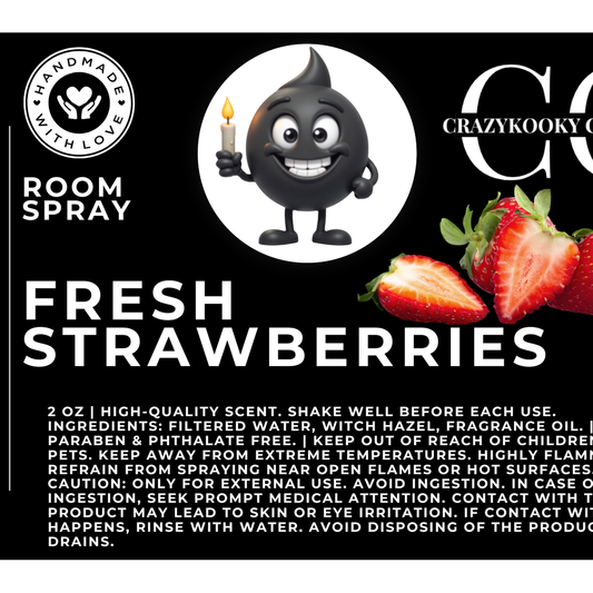 FRESH STRAWBERRIES - Room Spray, 2oz - CrazyKooky Candles LLC