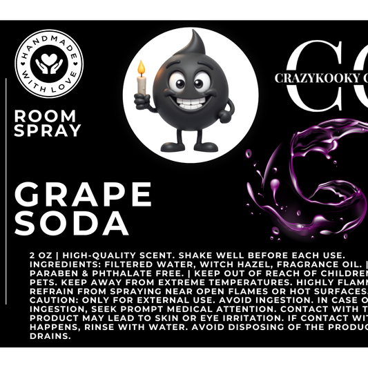 GRAPE SODA - Room Spray, 2oz - CrazyKooky Candles LLC