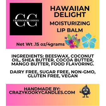 HAWAIIAN DELIGHT, Lip Balm, 0.15oz - CrazyKooky Candles LLC