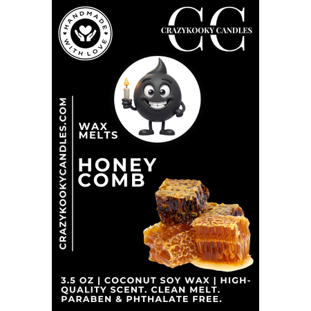 HONEY COMB - Wax Melts, Scented Coconut Soy, 3.5oz - CrazyKooky Candles LLC