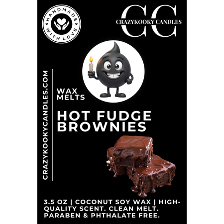 HOT FUDGE BROWNIES - Wax Melts, Scented Coconut Soy, 3.5oz - CrazyKooky Candles LLC