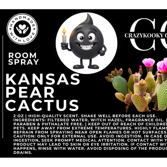 KANSAS PEAR CACTUS - Room Spray, 2oz - CrazyKooky Candles LLC