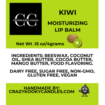 KIWI, Lip Balm, 0.15oz - CrazyKooky Candles LLC