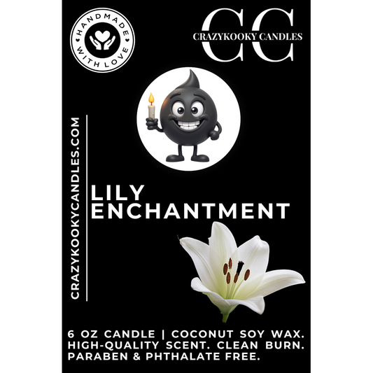 LILY ENCHANTMENT - Funny Candle, Scented Coconut Soy Candle, 6oz - CrazyKooky Candles LLC