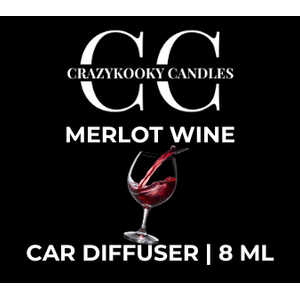 MERLOT WINE - Car Diffuser, 8ml - CrazyKooky Candles LLC