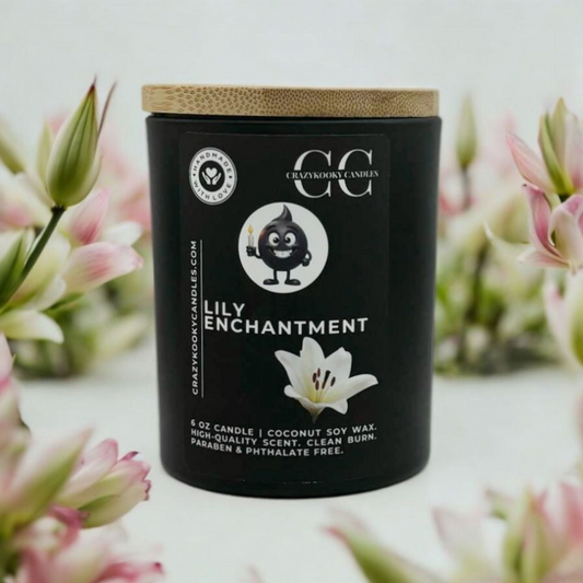 LILY ENCHANTMENT - Funny Candle, Scented Coconut Soy Candle, 6oz - CrazyKooky Candles LLC