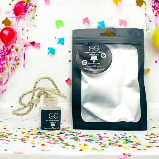 HAPPY BIRTHDAY VANILLA - Car Diffuser, 8ml - CrazyKooky Candles LLC
