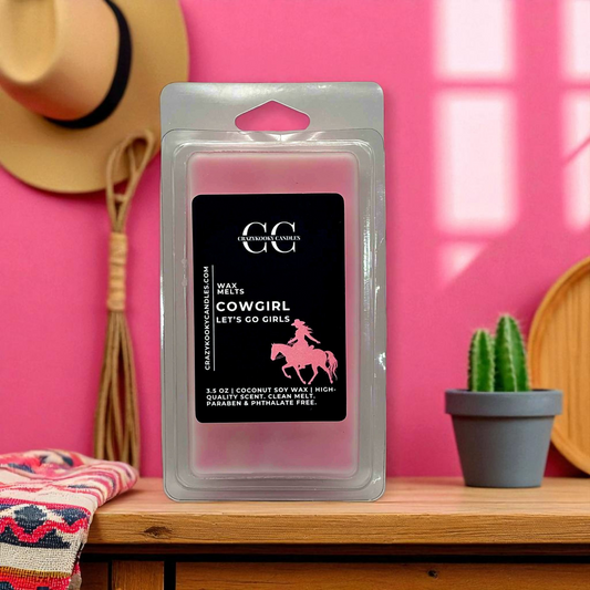 COWGIRL - Wax Melts, Scented Coconut Soy, 3.5oz - CrazyKooky Candles LLC