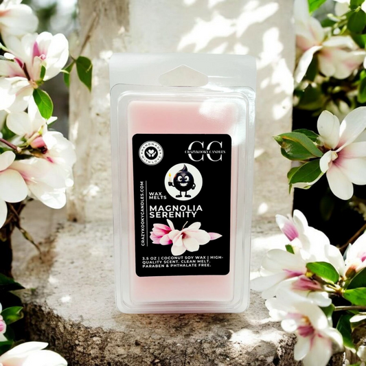 MAGNOLIA SERENITY - Wax Melts, Scented Coconut Soy, 3.5oz - CrazyKooky Candles LLC