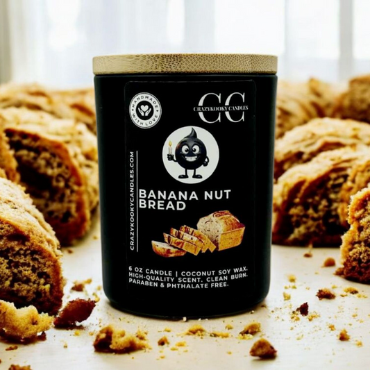 BANANA NUT BREAD - Funny Candle, Scented Coconut Soy Candle, 6oz - CrazyKooky Candles LLC