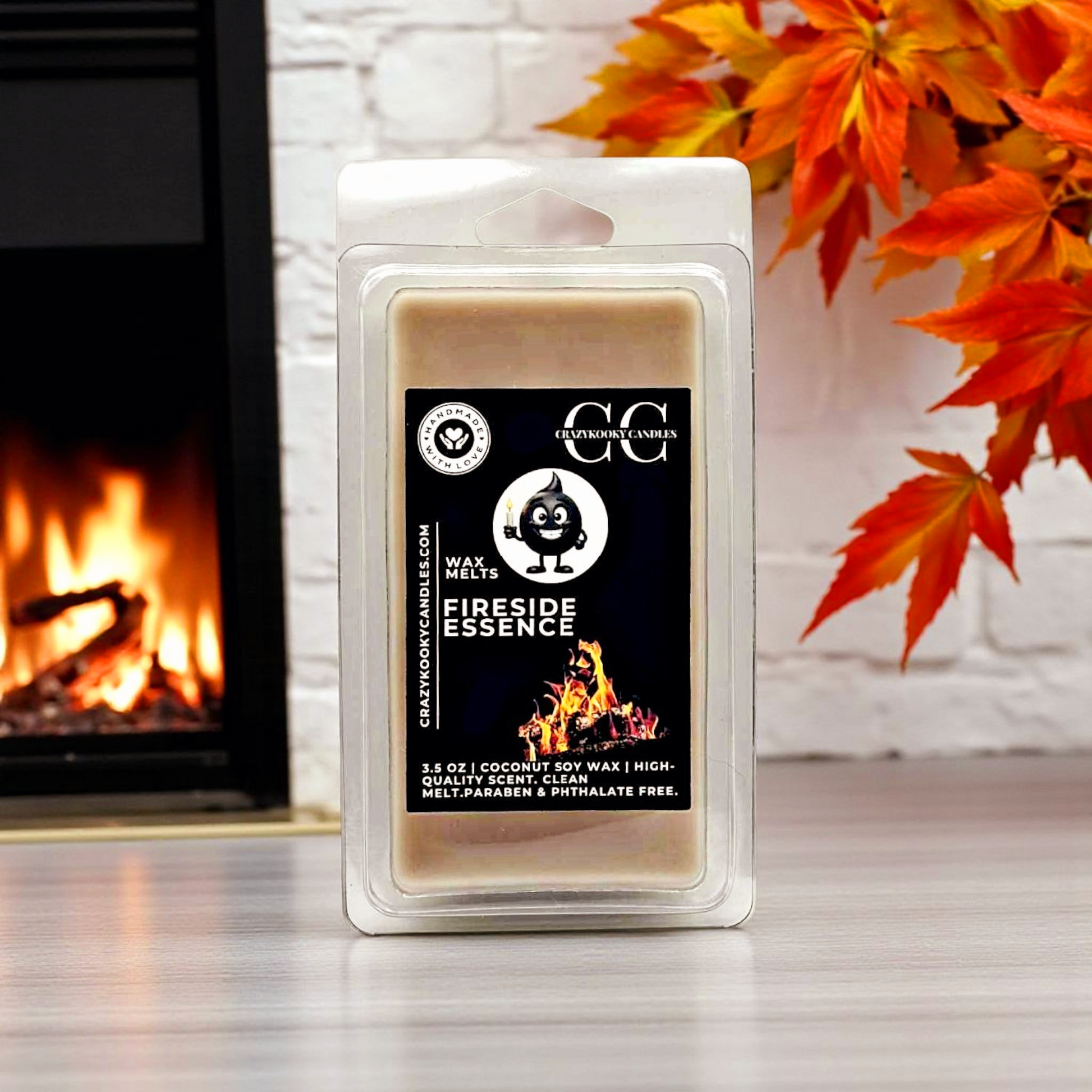 FIRESIDE ESSENCE - Wax Melts, Scented Coconut Soy, 3.5oz - CrazyKooky Candles LLC