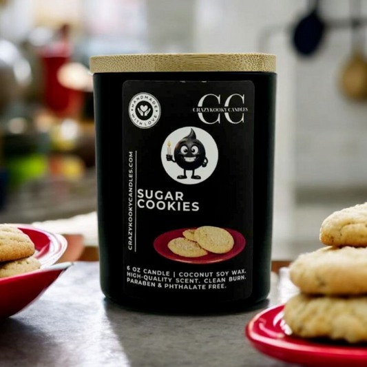 SUGAR COOKIES - Funny Candle, Scented Coconut Soy Candle, 6oz - CrazyKooky Candles LLC