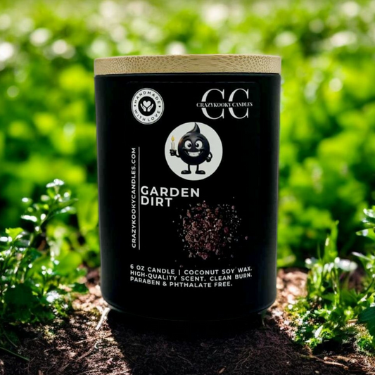 GARDEN DIRT - Funny Candle, Scented Coconut Soy Candle, 6oz - CrazyKooky Candles LLC