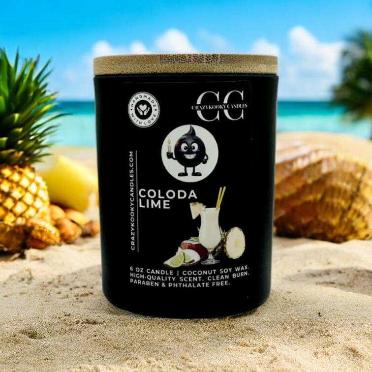COLODA LIME - Funny Candle, Scented Coconut Soy Candle, 6oz - CrazyKooky Candles LLC