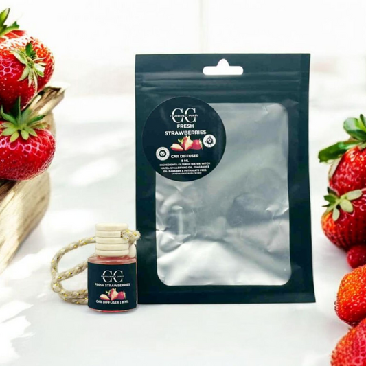 FRESH STRAWBERRIES - Car Diffuser, 8ml - CrazyKooky Candles LLC