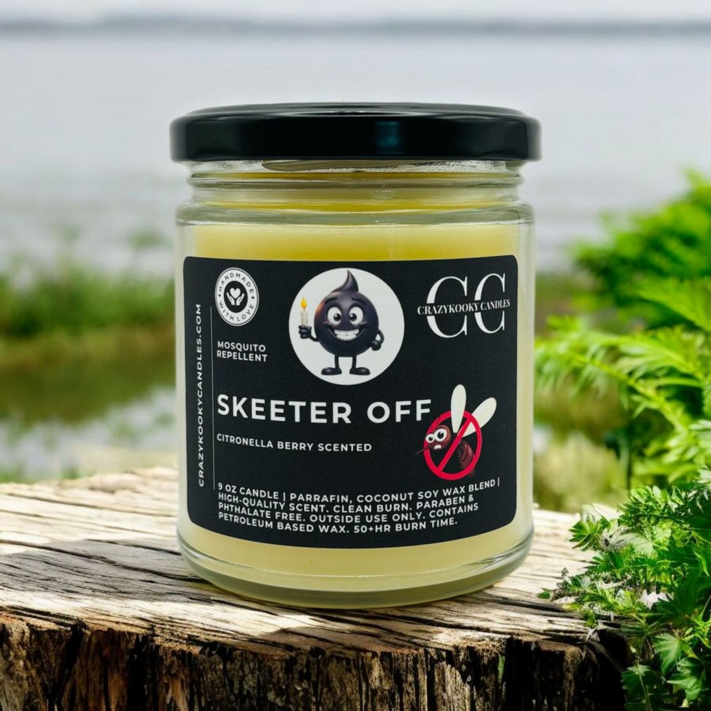 SKEETER OFF - Citronella Berry Scented Candle, 9oz - CrazyKooky Candles LLC