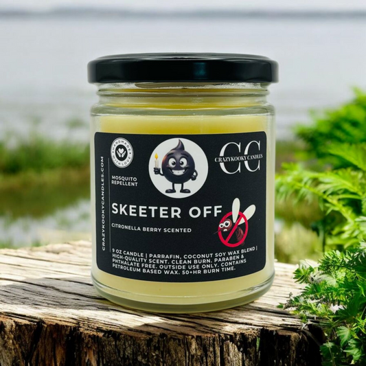 SKEETER OFF - Citronella Berry Scented Candle, 9oz - CrazyKooky Candles LLC