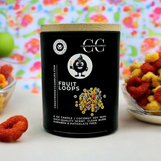 FRUIT LOOPS - Funny Candle, Scented Coconut Soy Candle, 6oz - CrazyKooky Candles LLC