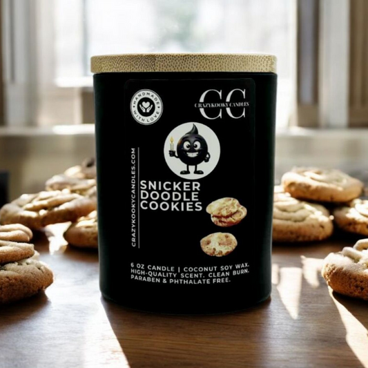 SNICKERDOODLE COOKIES - Funny Candle, Scented Coconut Soy Candle, 6oz - CrazyKooky Candles LLC