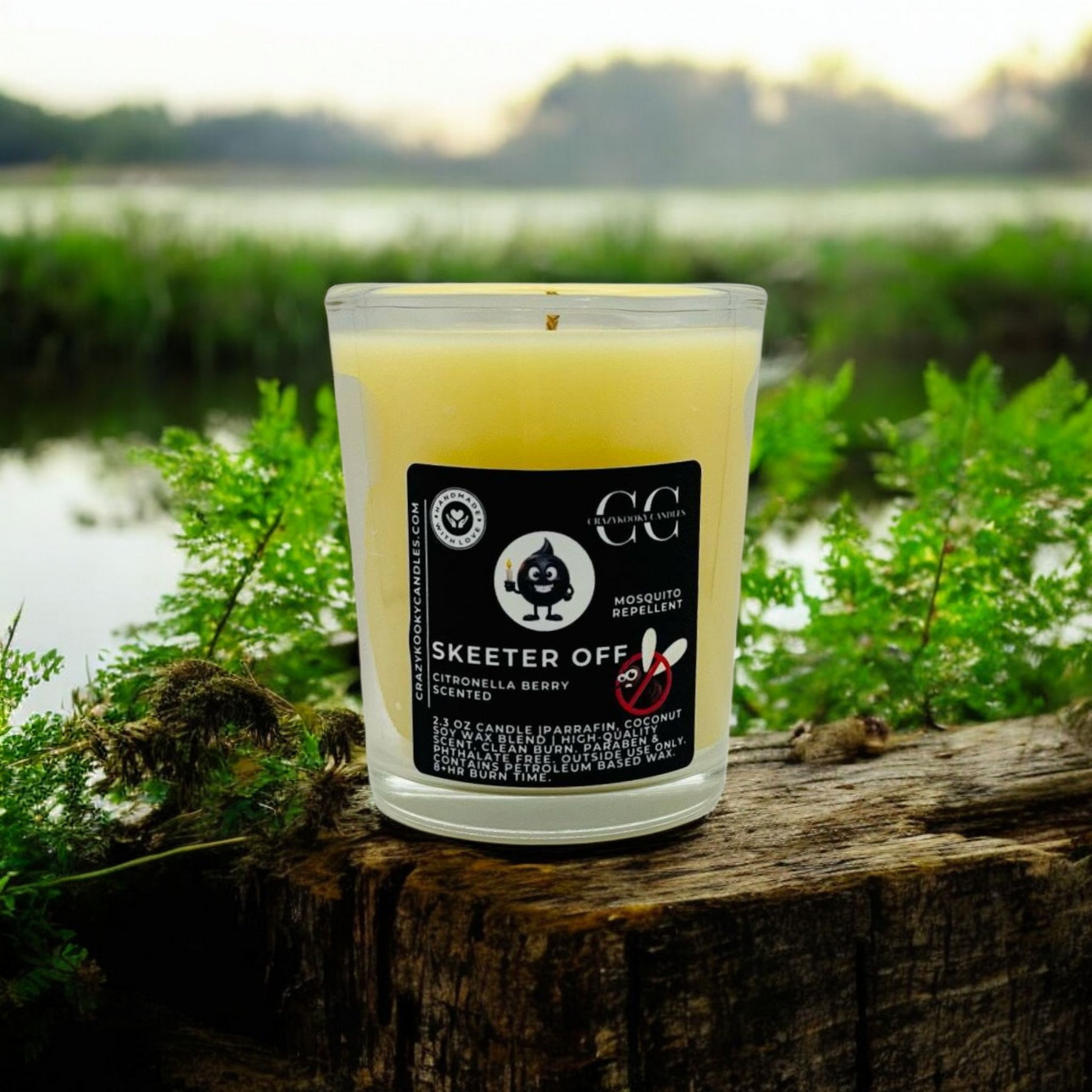 SKEETER OFF - Citronella Berry Scented Candle, 2.3oz - CrazyKooky Candles LLC