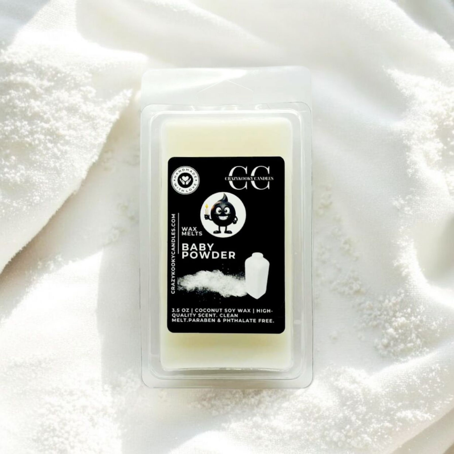 BABY POWDER - Wax Melts, Scented Coconut Soy, 3.5oz - CrazyKooky Candles LLC