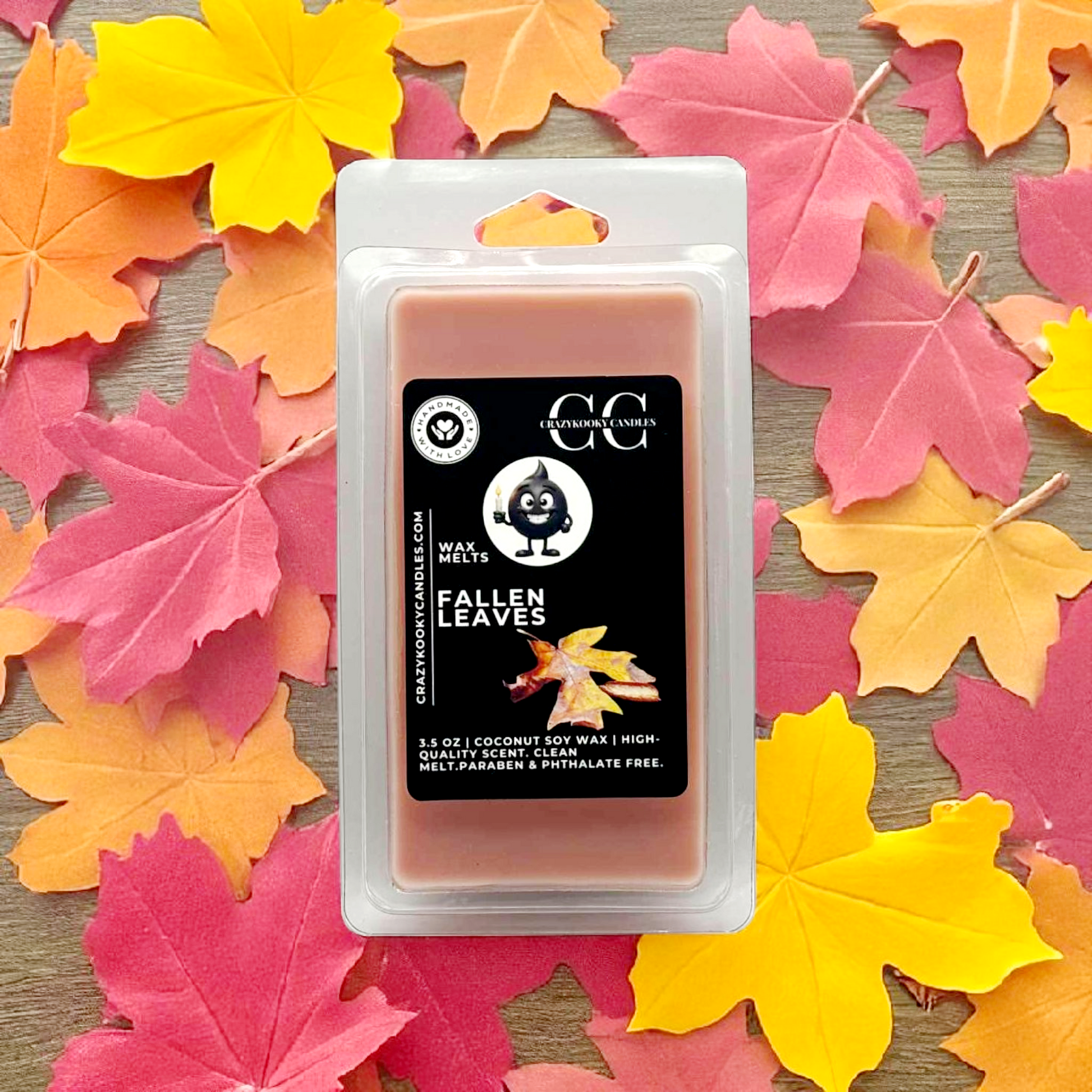 FALLEN LEAVES - Wax Melts, Scented Coconut Soy, 3.5oz - CrazyKooky Candles LLC