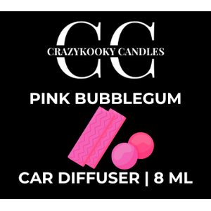 PINK BUBBLEGUM - Car Diffuser, 8ml - CrazyKooky Candles LLC