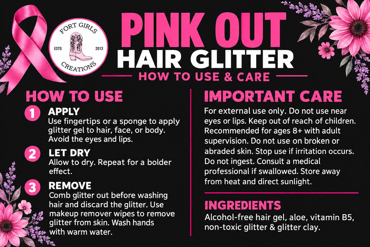 Pink Out Hair Glitter – Handmade by Fort Girls Creations