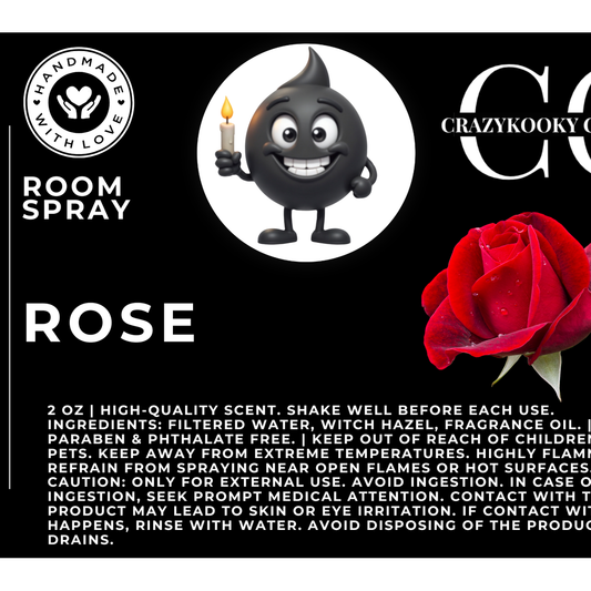 ROSE - Room Spray, 2oz - CrazyKooky Candles LLC