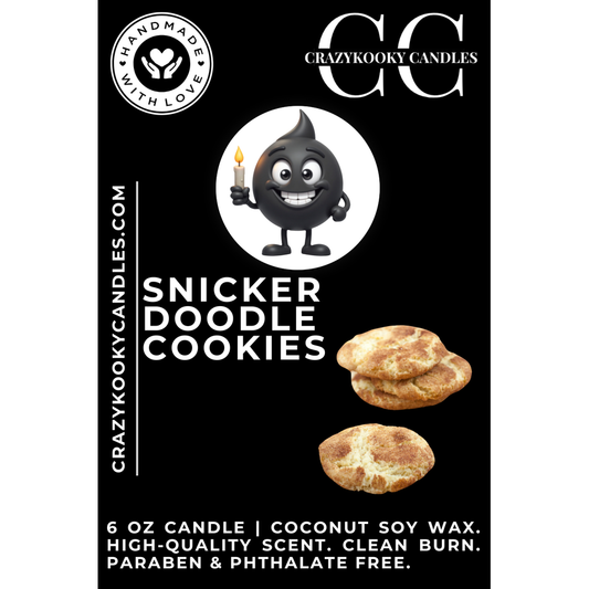 SNICKERDOODLE COOKIES - Funny Candle, Scented Coconut Soy Candle, 6oz - CrazyKooky Candles LLC