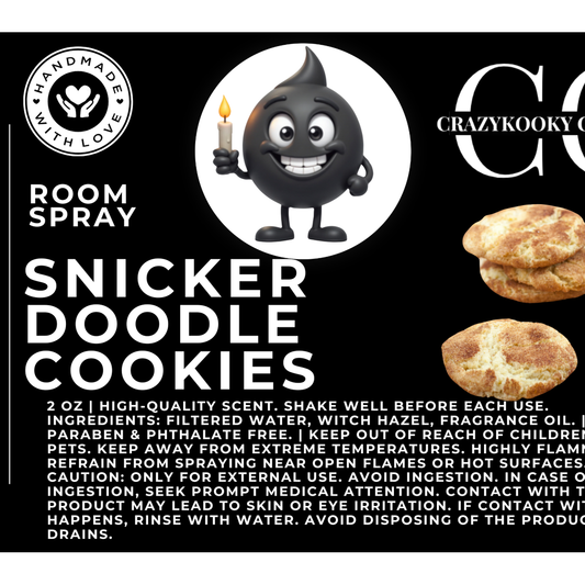 SNICKERDOODLE COOKIES - Room Spray, 2oz - CrazyKooky Candles LLC